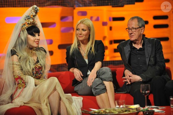 Lady Gaga, Gwyneth Paltrow et Geoffrey Rush sont invités du Graham Norton Show sur la BBC, émission enregistrée à Londres, le 12 mai 2011.