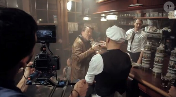 Florent Pagny et Pascal Obispo sur le tournage du clip Je laisse le temps faire, en Normandie