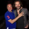 Thomas Herve et Frédéric Beigbeder lors de la soirée Canal + sur la place de la Castre à Cannes le 13 mai 2011
