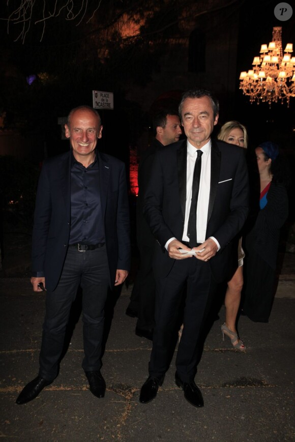 Jean-Michel Apathie et Michel Denisot lors de la soirée Canal + le 13 mai 2011 à Cannes 