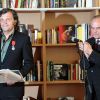 Emir Kusturica est fait Chevalier dans l'Ordre de la Légion d'Honneur par le ministre de la culture Frédéric Mitterrand au Café des Palmes dans le Palais des Festivals lors du 64e Festival de Cannes le 13 mai 2011