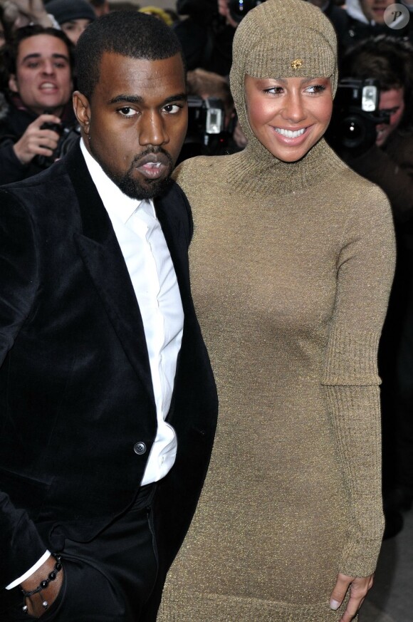 Kanye West et Amber Rose le 26 janvier 201 à Paris