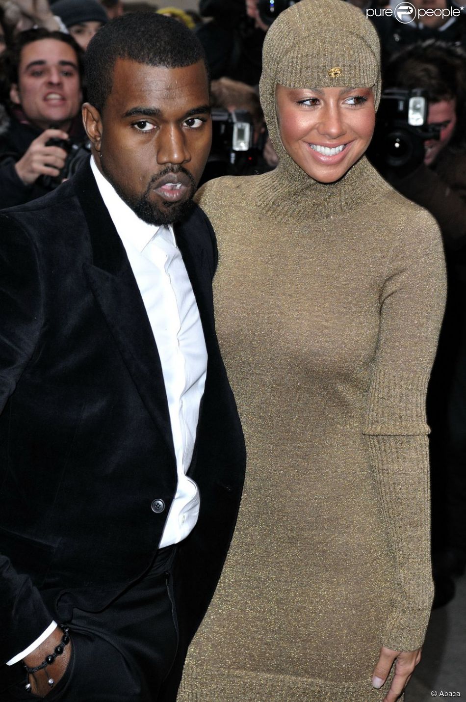 Kanye West et Amber Rose le 26 janvier 201 à Paris Purepeople