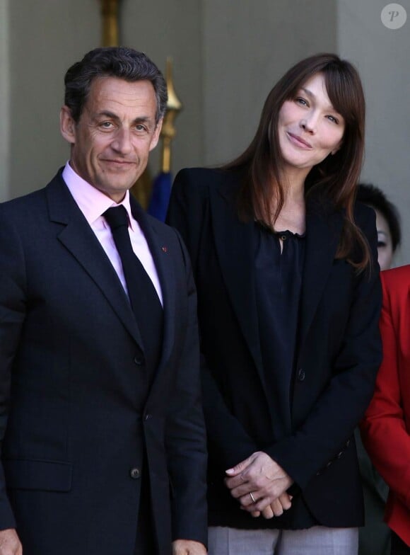 Carla Bruni-Sarkozy et son mari Nicolas Sarkozy le 13 mai 2011, à L'Élysée.