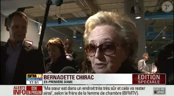Carla Bruni félicitée par Bernadette Chirac pour sa grossesse le 17 mai 2011