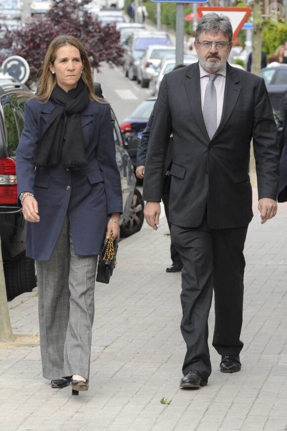Elena d'Espagne, lors des funérailles du neveu du roi Juan Carlos, à Madrid, le 18 mai 2011