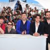 Paul Schneider, Christophe Honore, Louis Garrel et Rasha Bukvic lors du photocall du film Les Bien-aimés au festival de Cannes le 21 mai 2011