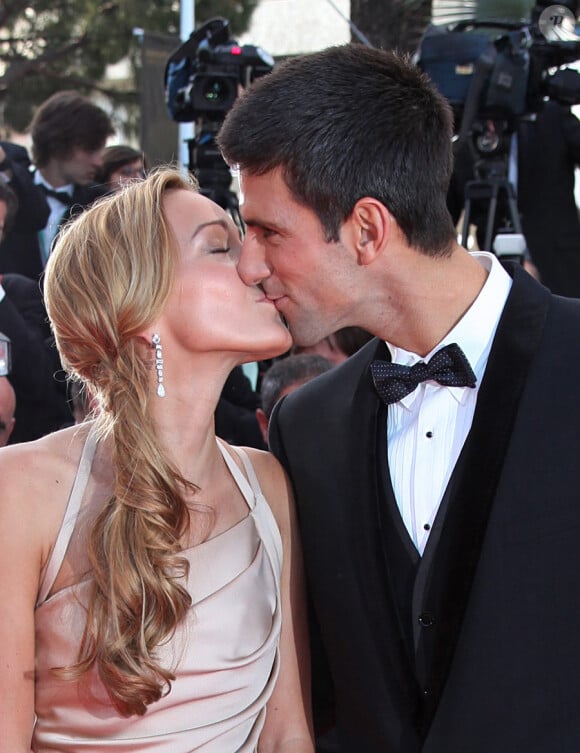 Novak Djokovic et sa Jelena lors du festival de Cannes 2011
