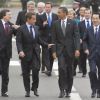 José Manuel Barroso, Nicolas  Sarkozy, Barack Obama et Naoto Kan à Deauville, le 26 mai  2011.