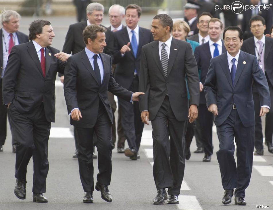 Jose Manuel Barroso Nicolas Sarkozy Barack Obama Et Naoto Kan A Deauville Le 26 Mai 2011 Purepeople