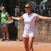 Anne-Sophie Lapix a perdu en final du Trophée des Personnalités à Roland Garros contre la journaliste de Teva, Marine Vignes, le 1er juin 2011
