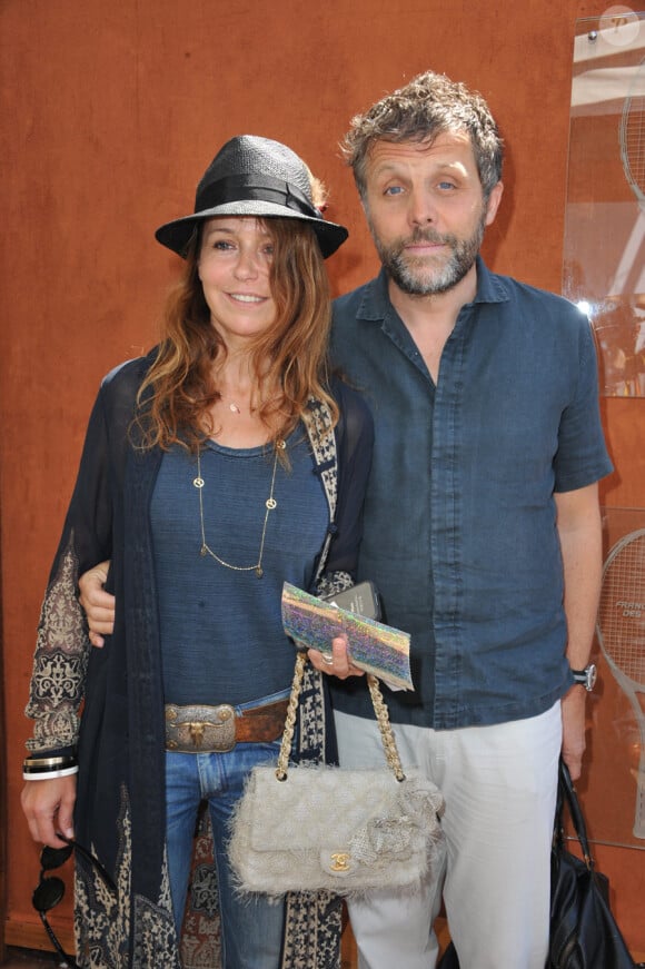 Stéphane Guillon et sa compagne Muriel Cousin, le 3 juin 2011 à Roland-Garros