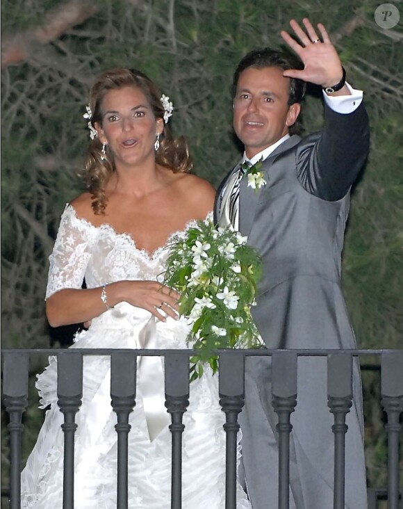 Arantxa Sanchez et son époux Josep Santacana, lors de leur mariage en septembre 2008.