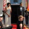 Michelle et Barack Obama très élégants à la Maison Blanche lors du dîner d'etats organisé pour Angela Merkel, le 7 juin 2011 à Washington
