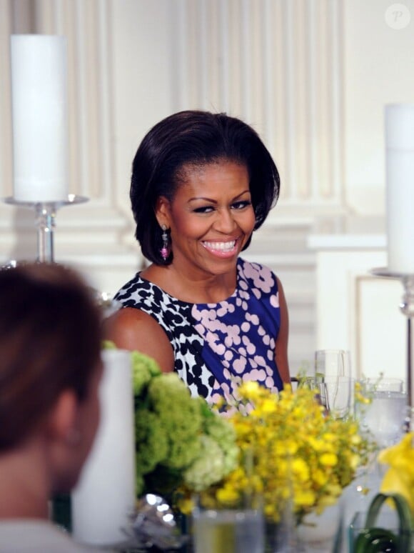 Michelle Obama lors d'une rencontre avec des jeunes femmes à la Maison Blanche. Le 7 juin 2011
