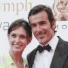 Adeline Blondieau et son compagnon Laurent lors de la cérémonie de clôture du 51e Festival international de la télévision au Forum Grimaldi le 10 juin 2011