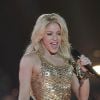Shakira se déchaîne sur la scène de Bercy, le lundi 13 juin 2011.