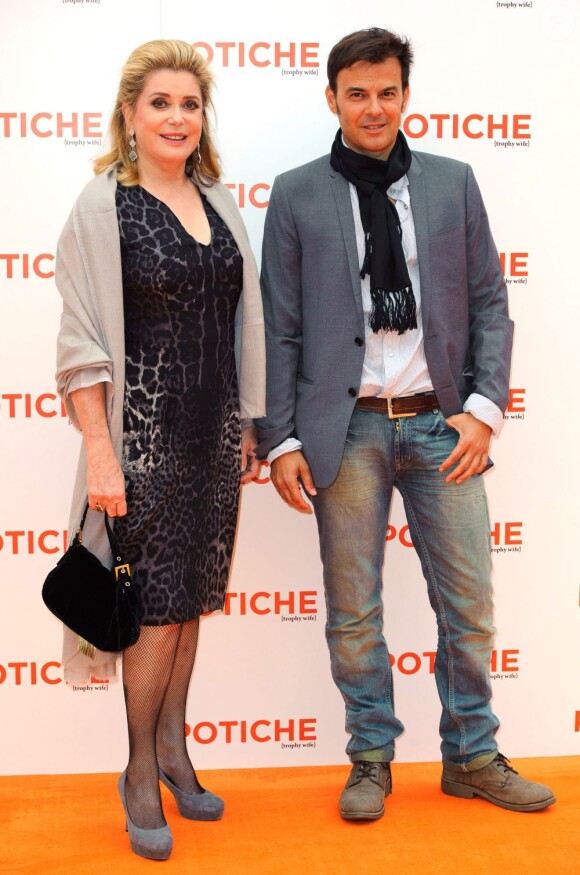 Catherine Deneuve et François Ozon à Londres le 15 juin 2011 pour l'avant-première de Potiche au BFI Southbank