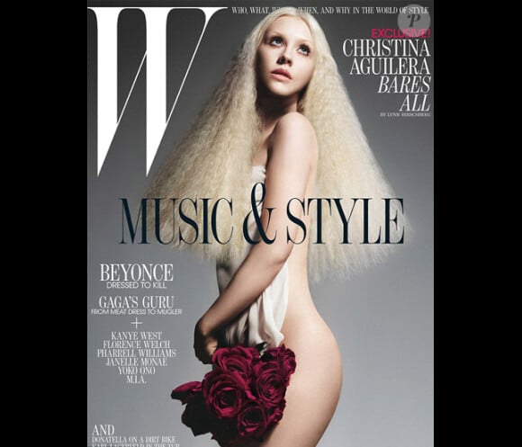 Christina Aguilera se transforme en madone et pose pratiquement nue en Une du magazine américain W, pour le numéro de juillet.