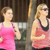 Heidi Klum au côté de sa coach ne manque jamais son jogging du matin. Ici, dans les rues de New York, le 21 juin 2011