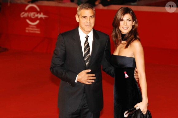 George Clooney et Elisabetta Canalis, à Rome, le 17 octobre 2009.