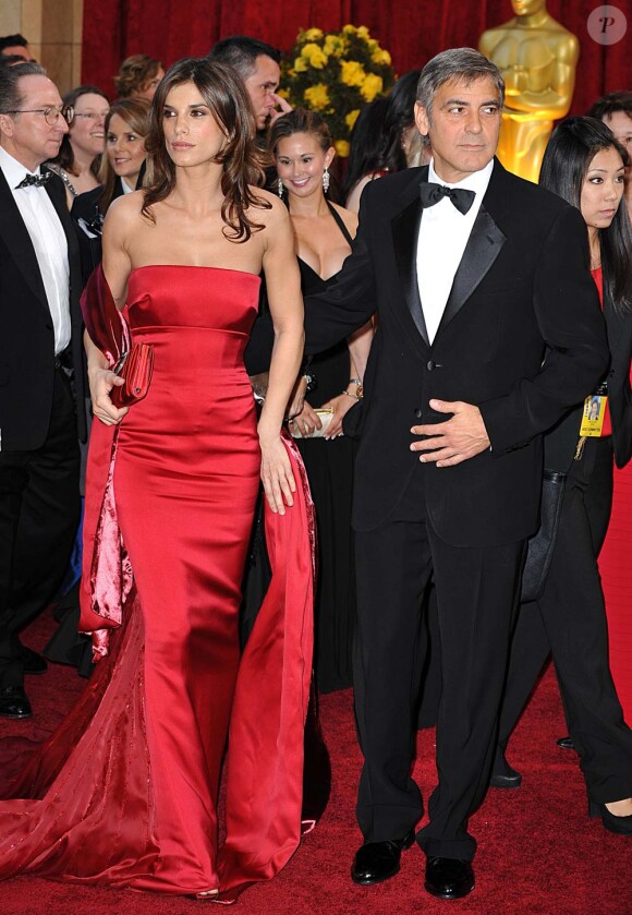 George Clooney et Elisabetta Canalis, à Los Angeles, le 7 mars 2010.