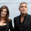 George Clooney et Elisabetta Canalis, à Milan, le 27 septembre 2010.