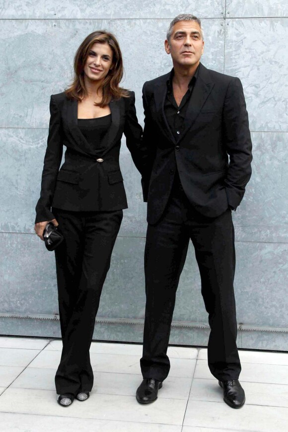 George Clooney et Elisabetta Canalis, à Milan, le 27 septembre 2010.