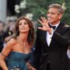 George Clooney et Elisabetta Canalis, à Venise, le 8 septembre 2009.