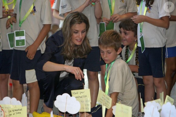 Letizia d'Espagne et le prince Felipe illuminent la Fondation du Prince  de Gérone qui a pour but d'aider les enfants espagnols. Gérone, 22 juin  2011