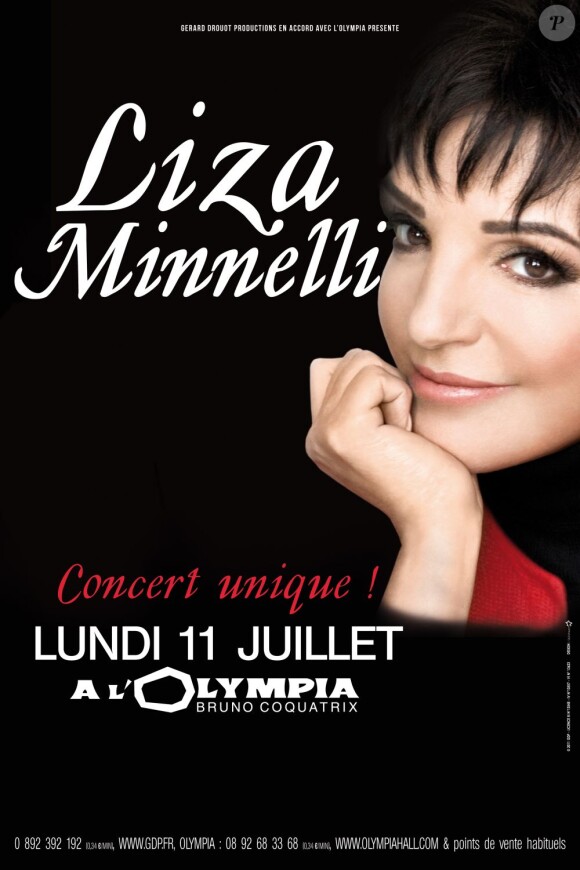 Liza Minnelli en concert à L'Olympia le 11 juillet 2011.