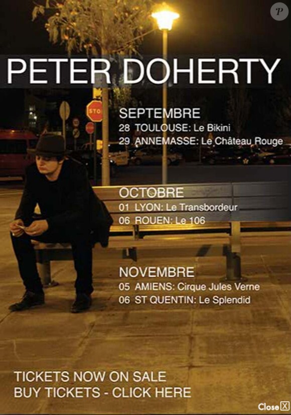 Pete Doherty en tournée en France en septembre 2011.