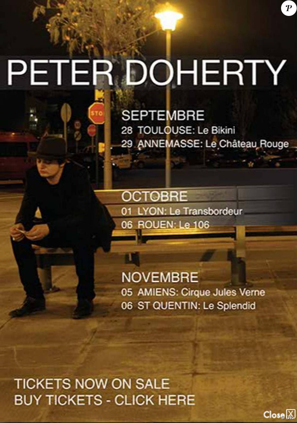 Pete Doherty en tournée en France en septembre 2011. 