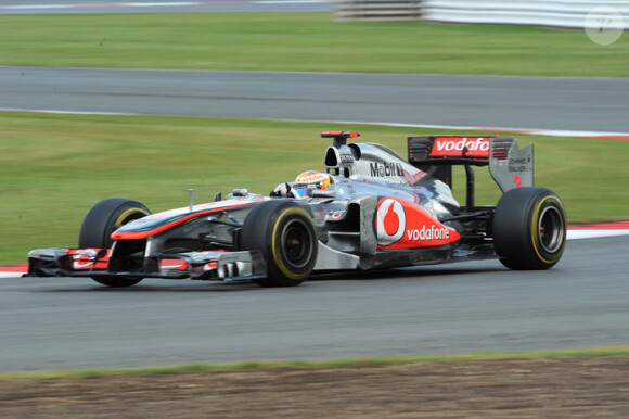 Lewis Hamilton au volant de sa McLaren Mercedes lors du Grand Prix de Grande Bretagne en juillet 2011