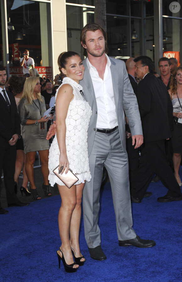 Elsa Pataky et Chris Hemsworth lors de l'avant-première de Captain America à Los Angeles le 19 juillet 2011