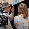 Alessandra Mastronardi et Woody Allen discutent le 20 juillet à Rome sur le tournage de Bop Decameron