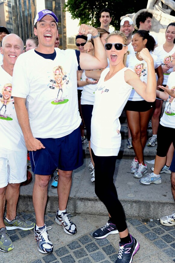 Heidi Klum et Tim Armstrong au Summer Run. Le 21 juillet 2011