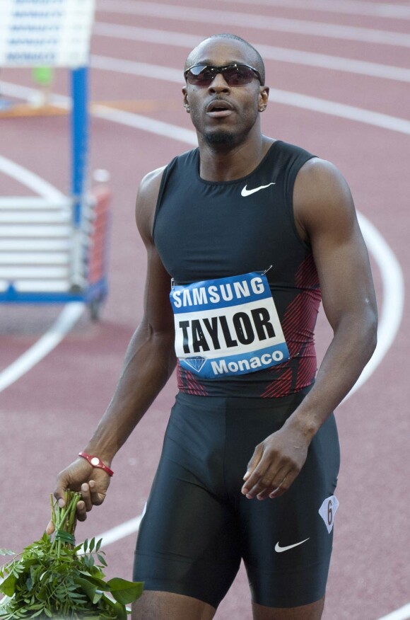 L'Américain Angelo Taylor, vainqueur sur 400m haies lors du meeting d'athéltisme de Monaco de la Ligue de Diamant le 22 juillet 2011