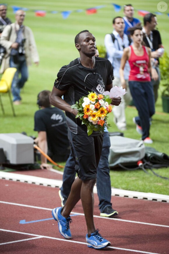 Usain Bolt lors du meeting d'athéltisme de Monaco de la Ligue de Diamant le 22 juillet 2011