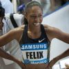 Allyson Felix, triple championne du 200 m lors du meeting d'athéltisme de Monaco de la Ligue de Diamant le 22 juillet 2011