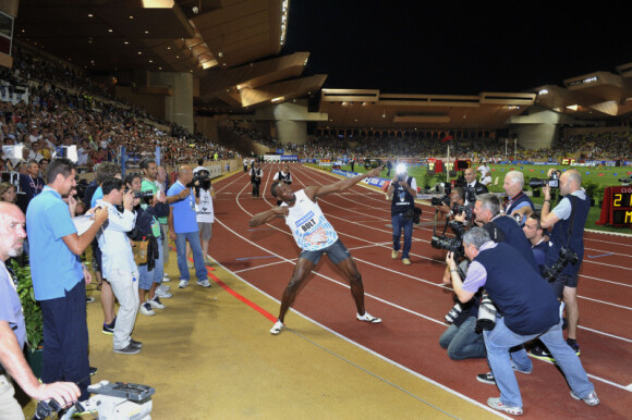 Usain Bolt lors du meeting d'athlétisme comptant pour la Ligue de Diamant le 22 juillet 2011