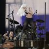Lady Gaga répète sa prestation du soir au Jimmy Kimmel Live, à Los Angeles, le 28 juillet 2011.