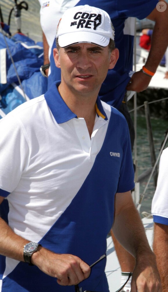 Felipe d'Espagne participe à la 30e édition de la Copa del Rey, à Majorque. 31 juillet 2011