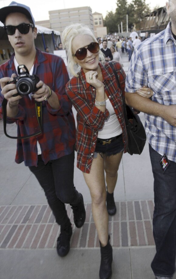 Lindsay Lohan arrivant au concert de Coldplay à Los Angeles, le 3 août 2011.