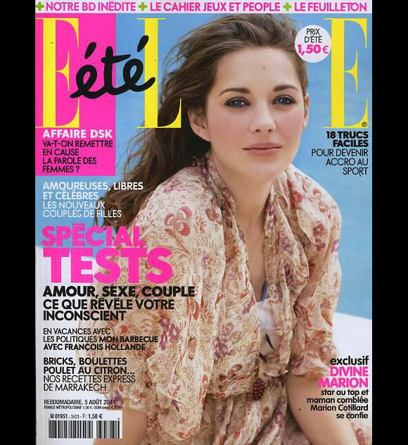 La couverture du magazine Elle du 5 août 2011 avec Marion Cotillard