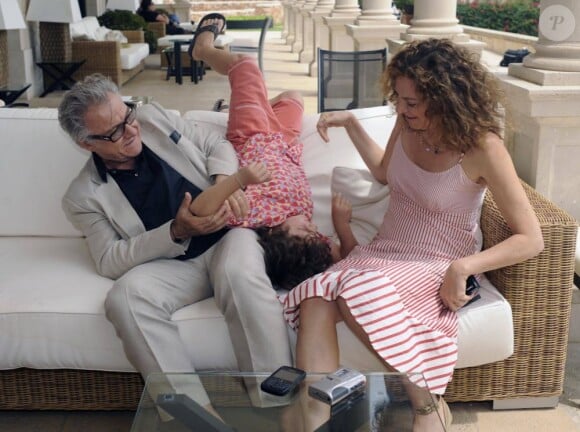 Harvey Keitel et sa femme l'actrice et productrice Daphne Kastner avec leur fils Roman à Palma de Majorque le 24 juillet 2011