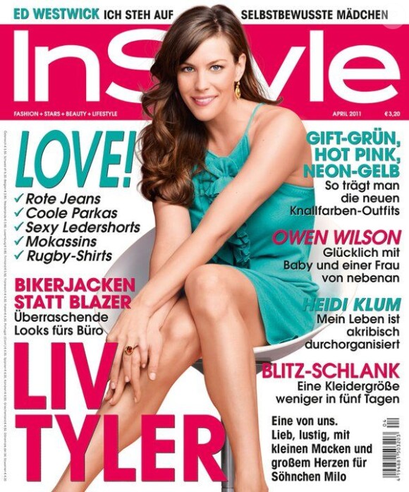 Liv Tyler, très classe et élégante, couvre l'édition allemande du magazine In Style d'avril 2011.