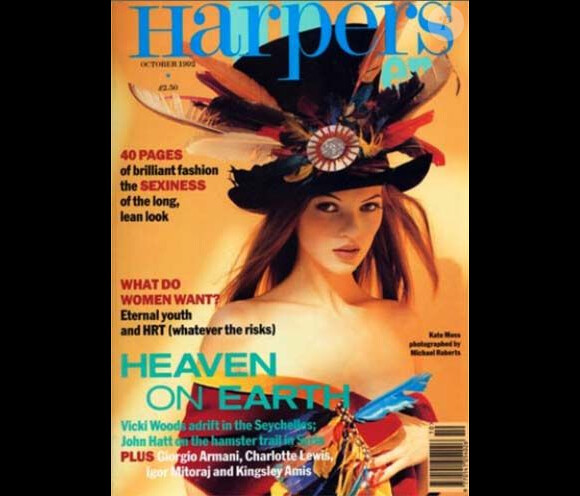 Octobre 1992 : Kate Moss pose en couverture du Harpers & Queen.