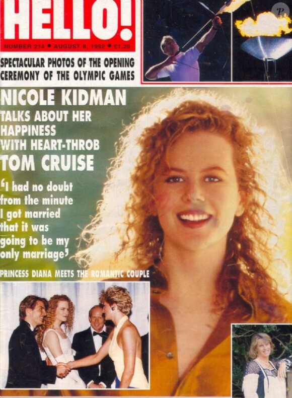 8 août 1992 : Nicole Kidman qui arborait une chevelure rousse et frisée en couverture de l'hebdomadaire britannique Hello! 