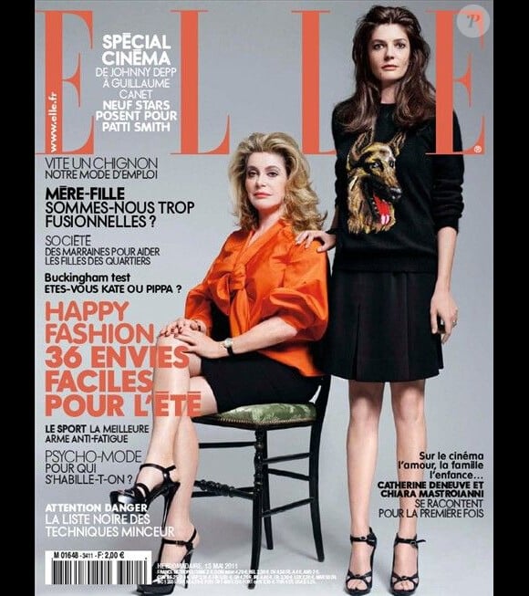 Catherine Deneuve et sa fille Chiara Mastroianni, pour le Elle du 13 mai 2011.